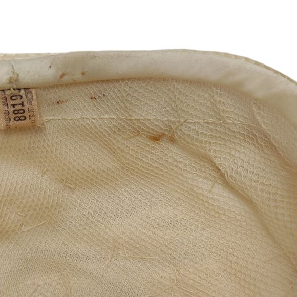 Vintage Miss Gewnn Jr Ivory Braided Raffia Straw Pillbox 50s 60s Union Made - Picture 8 of 11